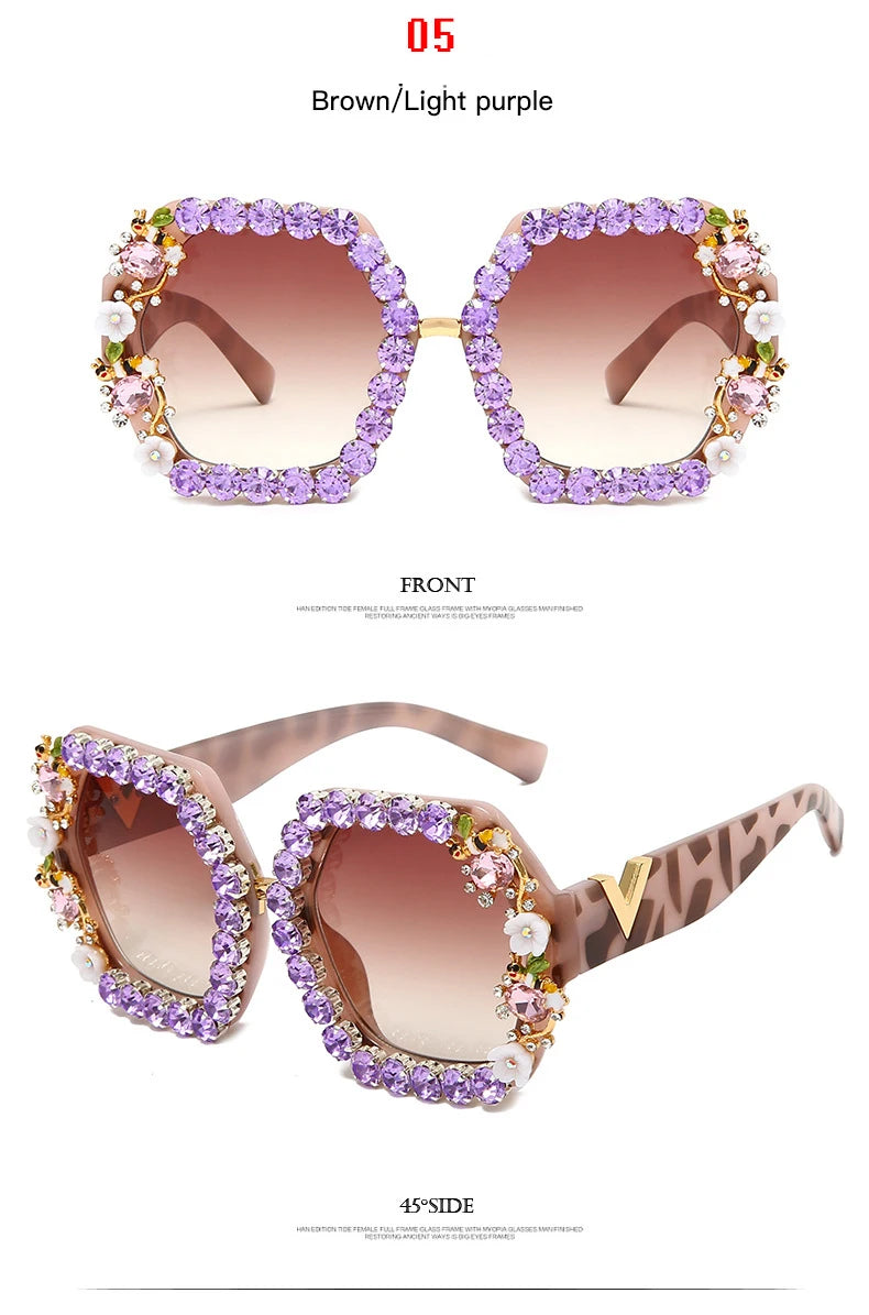 Stilvolle Diamant Blingbling Sonnenbrillen für Herren Damen mit Biene 2022 Luxusmarken Designer Strass Sexy SonnenbrillenDamen