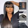 Glueless Wig With Bangs Human Hair 3x1 HD Lace Straight Human Hair Wigs For Woman Brazilian Cheap Wigs Full Machine Made On Sale