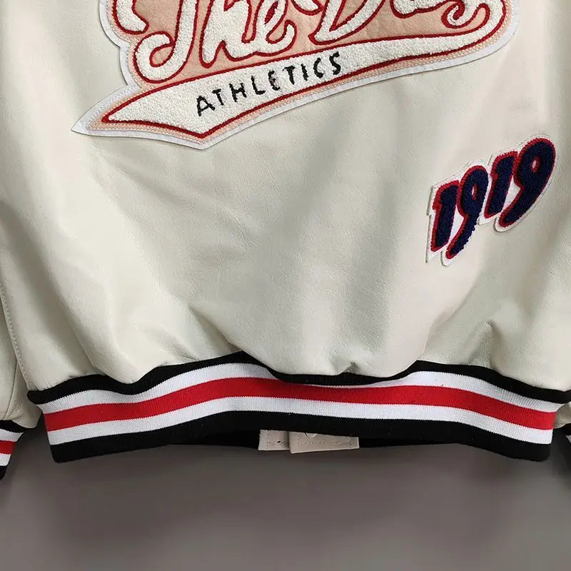 Street Popular Letter Flocking Embroidered Jacket And Coat Men 2023 New Y2K Harajuku Hip Hop Spliced Motorcycle Baseball Uniform