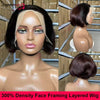 Ombre Chotolate brown Straight Bob 13x4 Lace Closure Human hair Wigs 100% Vietnamese Hair Wear and Go Glueless Layered Cut Wig
