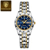 POEDAGAR Luxuriöse Damen-Kleideruhr, leuchtend, wasserdicht, Wochen- und Datumsanzeige, Damenarmbanduhr, Edelstahl-Damenquarzuhr reloj+box