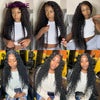 Mongolian Afro Kinky Curly Human Hair Bundles With Closure Deep Curly Hair Weave Bundles With Frontal Closure Hair Extensions