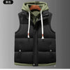 Unisex Fashion Hooded Vests Jacket Sleeveless Vest Autumn Thermal Soft Vests Casual Coats Male Cotton Men's Vest Men Thicken