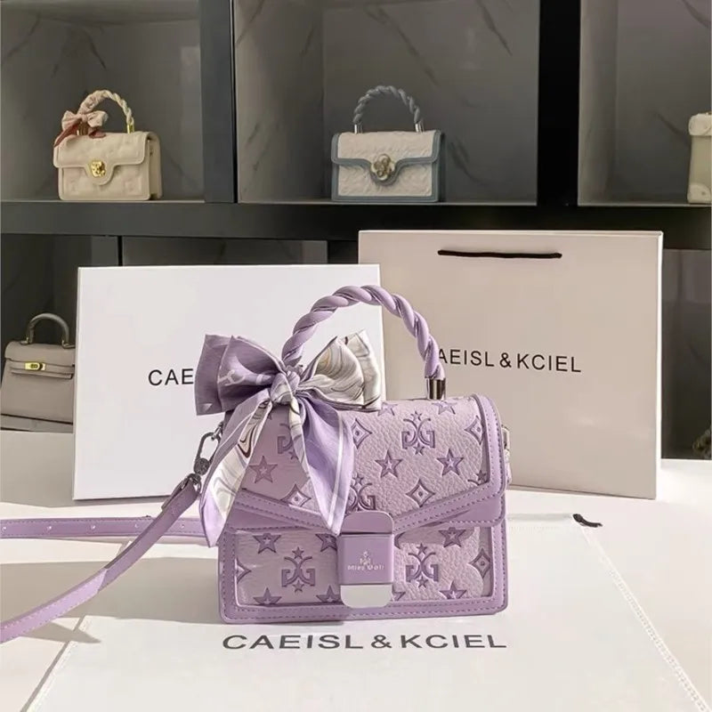 Designer Handheld Small Square Bag 2025 New Style Bow Sweet and High Quality Texture Single Shoulder Cross Shoulder Female