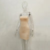 Sexy Trägerloses schulterfreies, pinkfarbenes Bodycon-Kleid für Damen, rückenfreies, schmales Minikleid, Club-Party-Kleider
