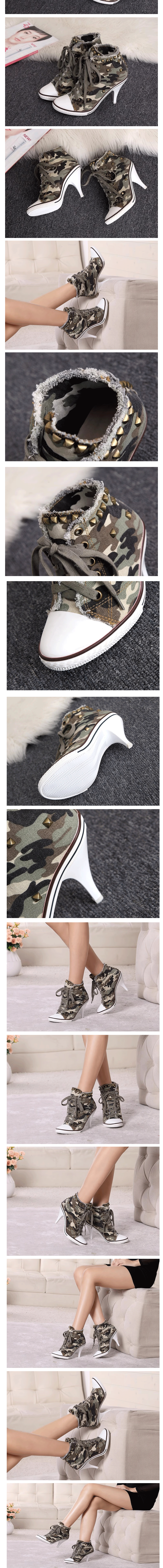 Women Boots Short High Heels Shoes For Women Botas British Style Rivet Ankle Boots Pointed Toe Side zipper strap Female Heels