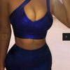 BEAUKEY Qualität 2-teiliges Set glänzendes Metallic Roségold Bodycon Top & Rock Neues Mini Kurzes Sexy Party Nachtclub Set