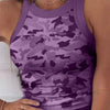 Summer Basic Elastic Tank Top Digital Printing T-shirt Women's O Neck Racerback Sexy Tank Top Stripe Print Sleeveless Tank Top