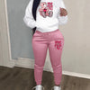 Women's Hoodies Sets Pants Suit 2 Piece Outfits 2025 New Letter Print Bear Aesthetics Sweatshirt and Sweatpants Womens Tracksuit