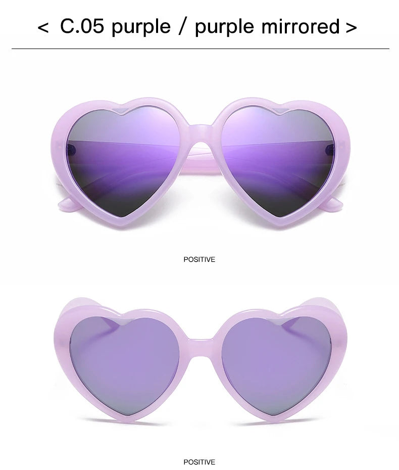 Neue herzförmige polarisierte Sonnenbrille für Damen, modisch, süß, Retro, Vintage, Verlaufs-Sonnenbrille, UV400-Schutz, Unisex-Brille