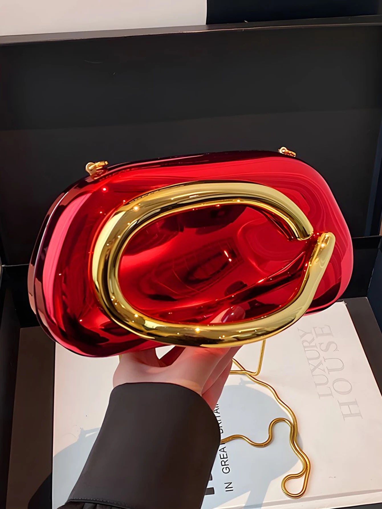 Mode Elegante Metallverschluss Boxförmige Umhängetaschen Damen Abendtaschen Hochzeit Mini Damen Geldbörse Party Niedliche Geldbörse Clutch