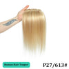 25-45cm Womens Hair Topper with Clips 100% Remy Human Hair Toppers for Thin Hair Natural Color Clip In One Piece Hair Extensions
