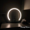 Vanity Mirror with Lights LED Round Makeup Mirror for Bedroom with 15X Magnification Smart Touch Dimmable 3 Modes 360° Rotation
