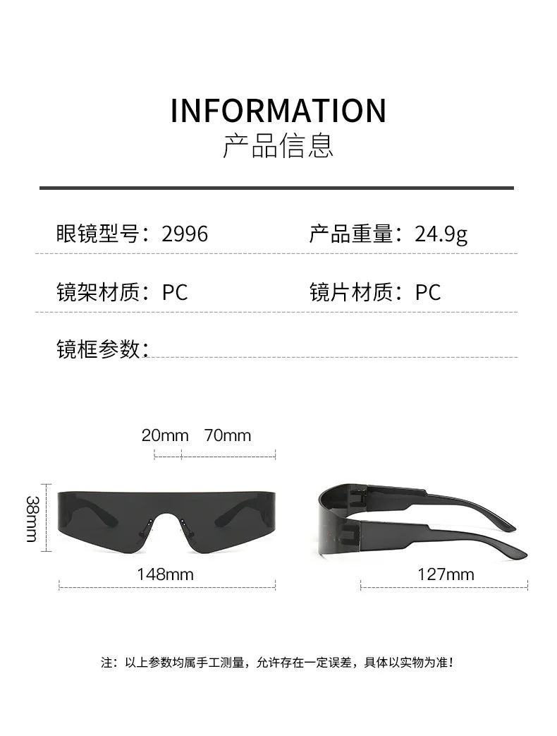 Neue Mode Bunte Sport-Sonnenbrillen Damen Cyberpunk Randlose Sonnenbrille Anti-UV Fahr-Sonnenbrille UV400 Oculos De Sol