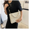 Ladies Fashion Large Capacity Chain Bag Retro Square Tote Bag Diamond Texture Shoulder Crossbody Daily Hundred Underarm Handbag