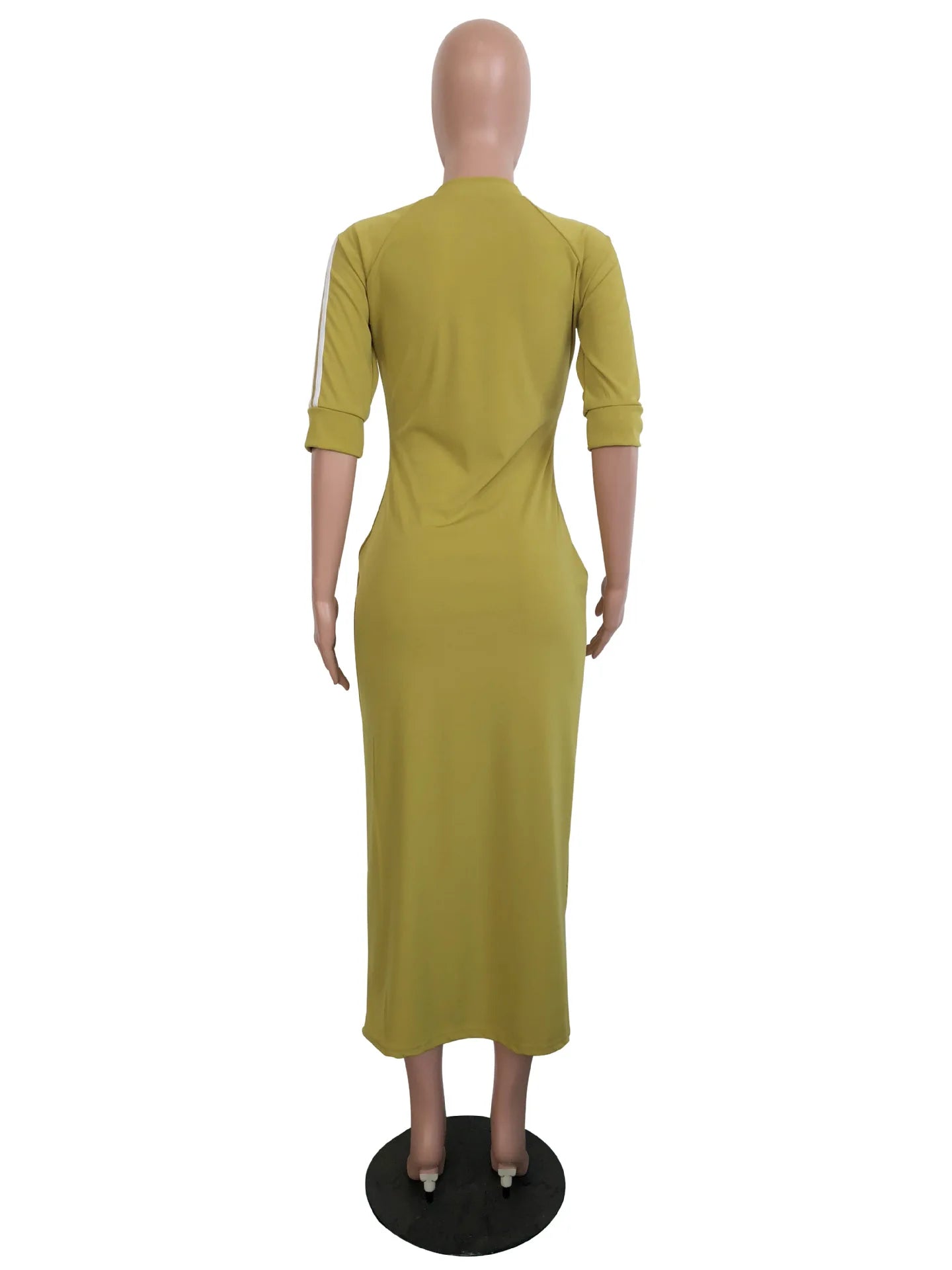 European and American women's fashion white stripe dress