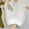 Women Knitted Tank Top Summer Fall Slim Sweater Short Sleeveless Solid Summer Sweaters Hollow Out Pullovers 2026