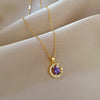 Stainless Steel Zircon Planet Star Pendant Necklace For Women Elegant Aesthetic Clavicle Chain Necklace Jewelry Party Gift