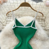 Summer V Neck Knit Sexy Strap Dress Women Elatic Waist Bodycon Sundress Female Beach Backless Maxi Long Dress
