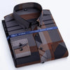 Men's Print Shirt Autumn Spring Long Sleeve Thin Non Iron Fashion Business Causal Social Anti-wrinkle Plaid Slim Fit Chemise Hom