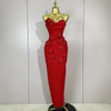 Sexy Fashion White Elegant Strapless Flower Bodycon Long Dress Women Casual Streetwear Club Birthday Party Slim Elegangt Dresses