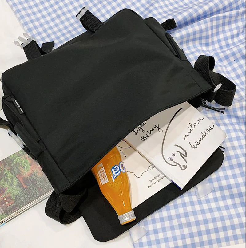 Y2K Waterproof Canvas School Bags Messenger Bag Women Handbags Student Shoulder Bag Fashion Large Capacity Crossbody Bag Itabag