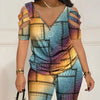 2025 Fashion Sexy Out T Shirt And Shorts 2 Piece Sets Women Outfit Summer Casual Loose Print T Shirts Two Piece Set For Women