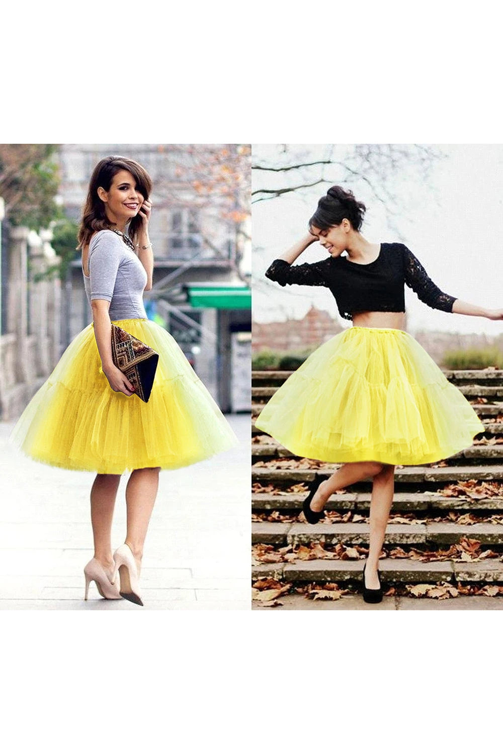 Multi-layer Tulle Tutu Skirts Fuchsia 6 Layers Fluffy Petticoat Underskirt Princess Ball Gown Women Halloween Party Skirt