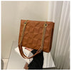 Ladies Fashion Large Capacity Chain Bag Retro Square Tote Bag Diamond Texture Shoulder Crossbody Daily Hundred Underarm Handbag