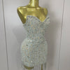 Luxury Sparkle Diamond Tassel Halter Cocktail Dress 2025 Women Elegant Evening Formal Gowns Wedding Party Dresses Stage Costumes