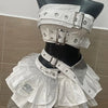 Punk Style Vintage Woman 2 Piece Sets Y2k Design Strapless Crop Tops + High Waist Ruffle Skirt Female Party Korea Style Outfits