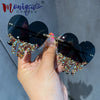2023 Modedesigner Herz-Sonnenbrille Damen Retro Randlos Bling Persönlichkeit Sonnenbrille Party UV400 Brille lentes de sol mujer