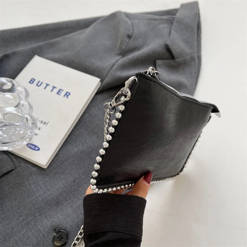 Einfarbige Design-Umhängetaschen für Damen, Mode-Ketten-Handytaschen, Mode-Schulter-Kuriertasche, Sac A Main weiblich