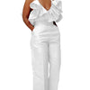 Wmstar Women's Two Piece Set V Neck  Solid Short Sleeve Office Lady Summer Office Lady Sexy Matching Suit Wholesale Dropshipping