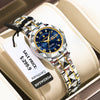 POEDAGAR Luxuriöse Damen-Kleideruhr, leuchtend, wasserdicht, Wochen- und Datumsanzeige, Damenarmbanduhr, Edelstahl-Damenquarzuhr reloj+box