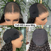 Newa Hair Human Hair HD Lace Wig With Bangs 5x5/7x5 HD Lace Closure Wig Natural Black Glueless Wigs Pre Plucked HD WIG For Women