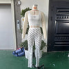 STYLISH LADY Moon Printed Sports 2 Piece Set Women Sleeveless Crop Top and Skinny Pant Suits 2025 Summer Street Fitness Outfits
