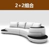 MANBAS Top Grain Echtes Leder Sofa mit Eckteil Modernes italienisches Ledersofa Große Bogenform Wohnzimmer Sofagarnitur