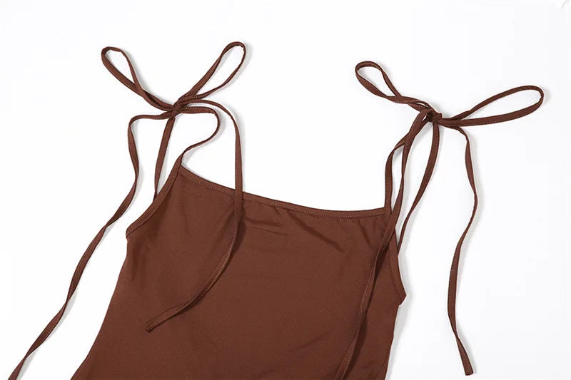 Elegantes, tief ausgeschnittenes, rückenfreies, eng anliegendes Maxikleid für Damen – Spaghettiträger, ärmellos, Bodycon-Kleid, sexy Club-Party-Kleider