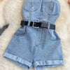 2024 Summer Rompers Women Jeans Jumpsuit Off Shoulder Loose Casual Denim Rompers Womens Jumpsuits Wide Leg Casual Denim Overalls