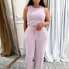 Solid Casual Jumpsuit for Women Sleeveless Drawstring High Waist One Pieces Rompers and Jumpsuits Summer Outfits Combinaison