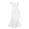 Elegante Kleider für Damen, One Shoulder, ärmellos, Rüschen, Meerjungfrauen-Schnitt, bodenlang, luxuriös, für Geburtstagsfeiern, Dinner, Vestidos Mujer Kleid