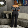 Sexy Jumpsuit mit Slash-Ausschnitt, figurbetont, für Damen, Overall, Rose, Einteiler, Damen, Club-Overalls, Promi-Outfits, Party, Sexy Rompers