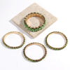 Fashion Bohemia Tennis Shiny Bracelet Jewelry 4 pcs Multicolor Crystal Glass Elastic Stack Bracelets Set