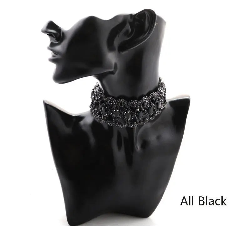 Strass Choker Halskette 2023 Statement-Halsketten für Damen Große Mode Halskette Kragen Party Chunky Halskette Collier Bijoux