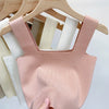 2026 Summer Women Sexy Sleeveless Tops Fashion Short Square Collar Tank Tops 6 Colors Knitted