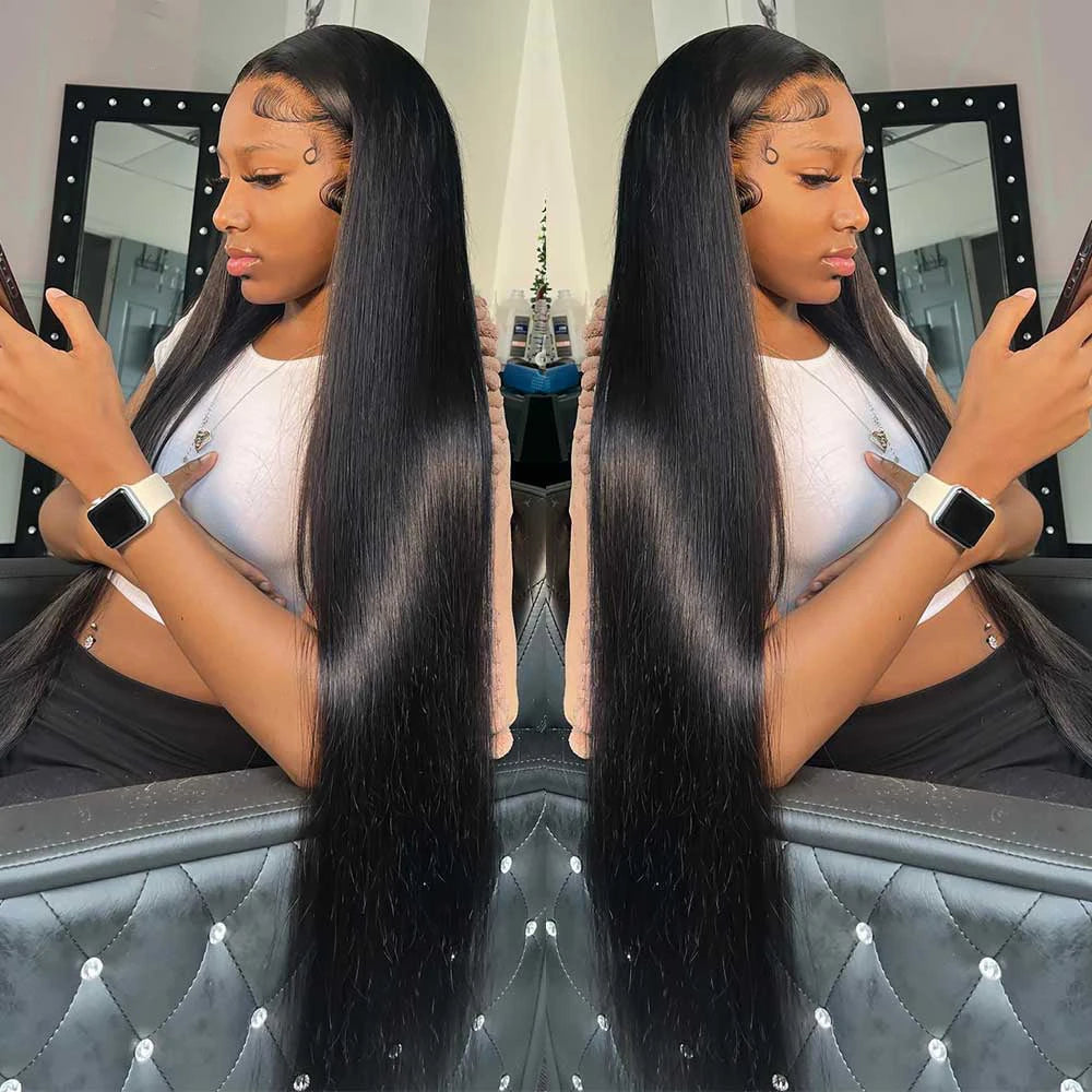 Hd Lace Frontal Wig 13x6 Lace Front Wig Human Hair 30Inch Bone Straight Transparent Lace Human Hair Wigs HD Lace 4x4 Closure Wig