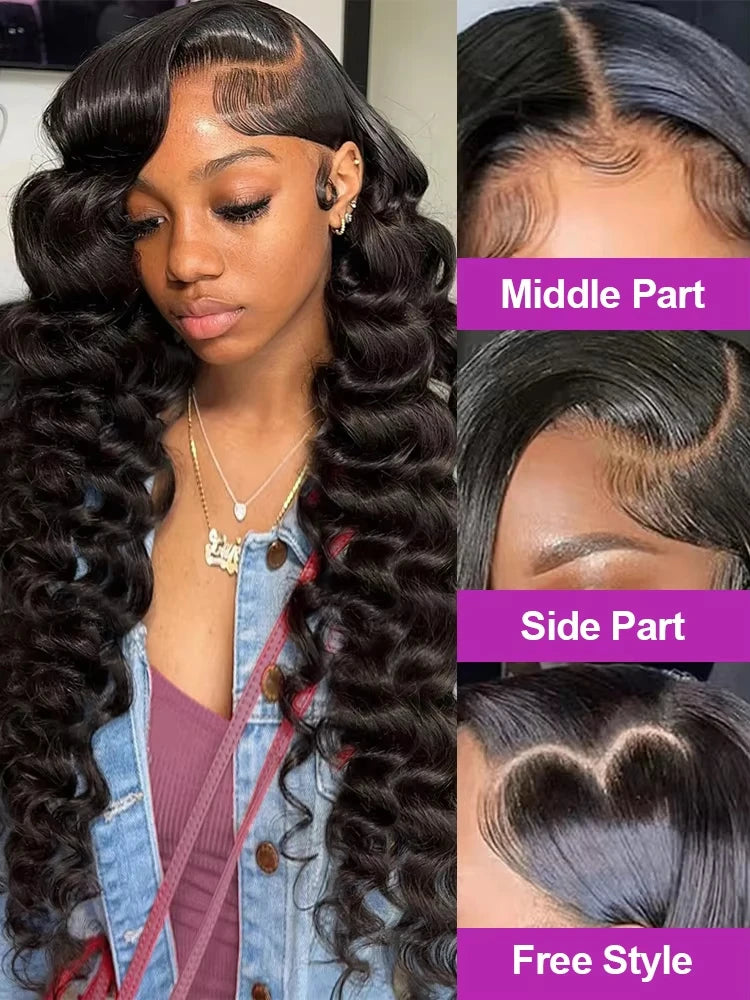 Loose Deep Wave 13x6 HD Lace Frontal Human Hair Wigs Brazilian Curly Wigs 13x4 Human Hair Lace Front Wig Preplucked Remy Hair