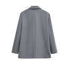 TRZA-Women's Double Breasted Office Wear Blazer Coat, Long Sleeve, Flap Pockets, Female Outerwear, Chic Tops, Fashion