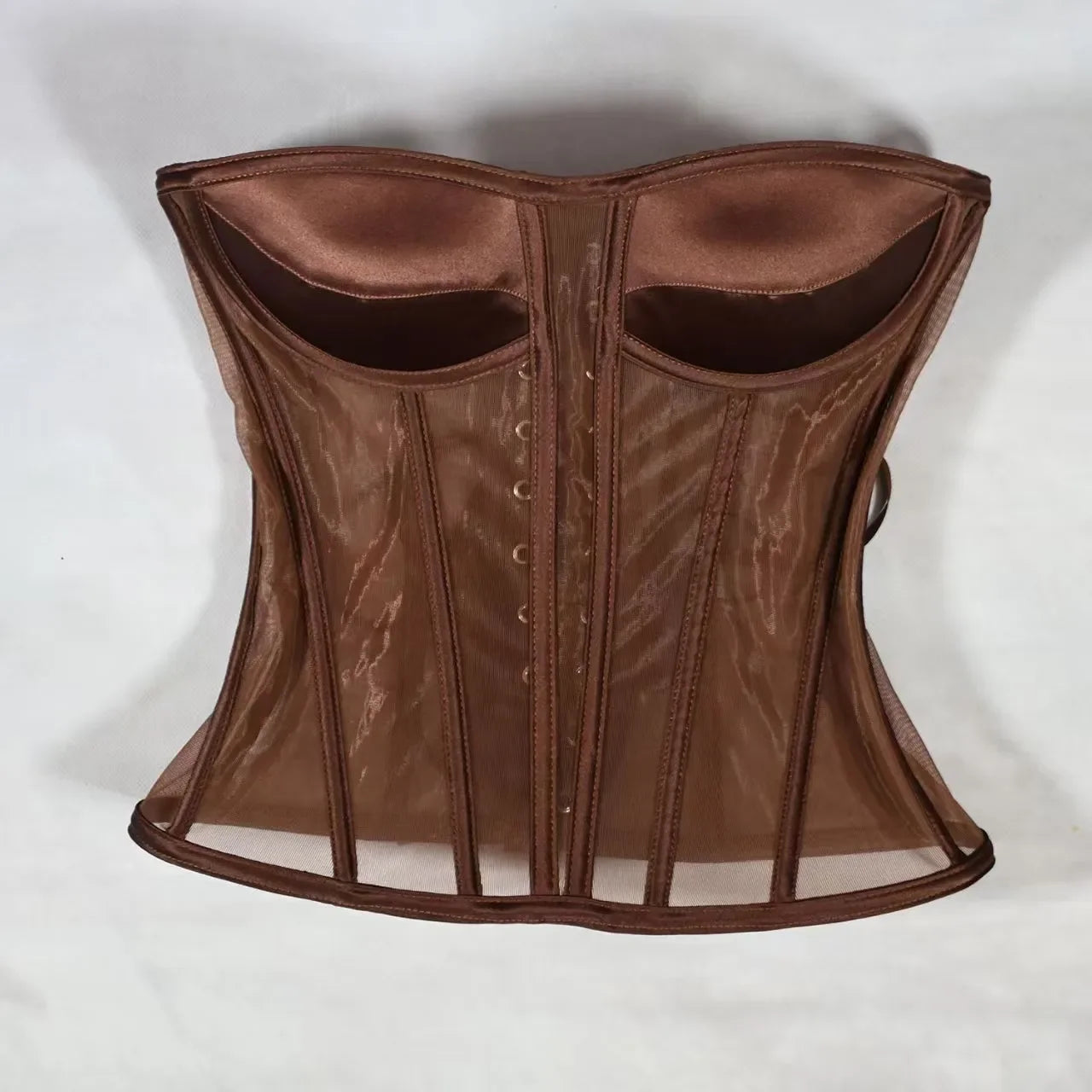 Steel Bone Transparent Bra Bustier Women's Waist Trainer Shapewear Girdles Corset Sexy Club Party Crop Top Lingerie Plus Size
